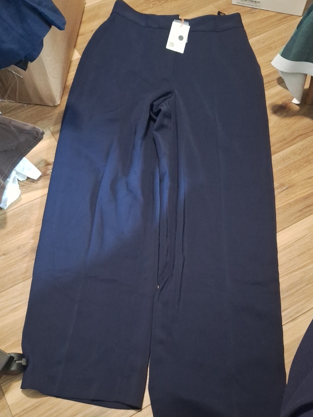 Quince Stretch Crepe Classic Trouser Pants Navy 12 NWT